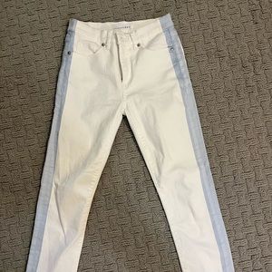 Loft size 24 stripped white skinny jeans!